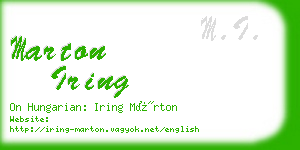 marton iring business card